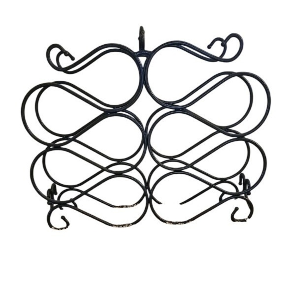 Princess House Meridian Brown Metal 10 Bottle Wine Rack Scrollwork Countertop